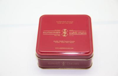 China Eco-Friendly Red Christmas Gift Card Tin Box Packaging CMYK Printing for sale