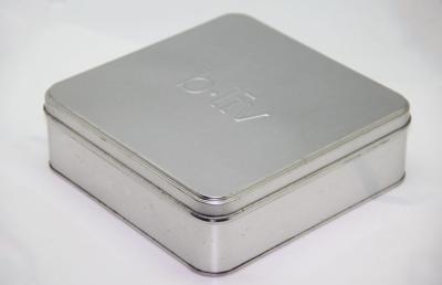 China Empty Silver Customized Printing SquareTin Cans Packing 196 X 196 X 63 mm for sale