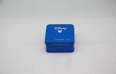 China Customized Small Blue Square Tin Cans Boxes RoHS For Candy / Gift for sale