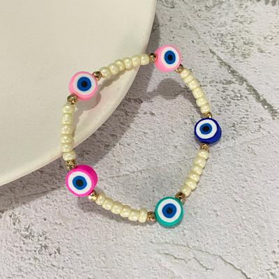 China RAKOL RTB030 Multicolor Beaded Bracelet 2021 Latest Summer Casual/Sporty Soft Ceramic Fresh Style Bracelet for sale