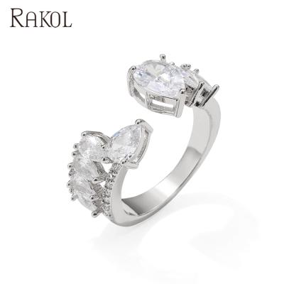 China RAKOL CLASSIQUE New Arrival Unique Rings RP2270 925 Sterling Silver Jewelry Wholesale Adjustable Rings for sale