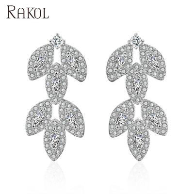 China RAKOL EP2345 Vintage AAA Rabbit Zircon Rabbit Fashion Novelty Earrings Animal Jewelry for sale