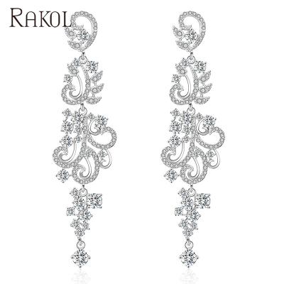 China Fashion CLASSIC luxury creative style RAKOL EP2253 custom gift rhinestone pearl rhinestone earrings for sale