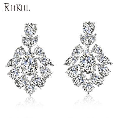 China FASHIONABLE RAKOL EP2190 diamond drop earrings wedding earrings 2021 luxury fashion for sale