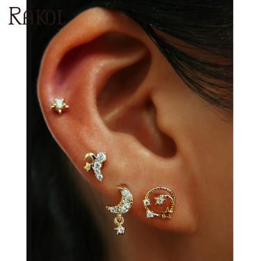 China RAKOL EP2627 2020 CLASSIC Fashion Women Earrings Stud 18k Gold Earrings For Women for sale