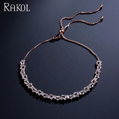 China RAKOL CLASSIC Cool Unique Choker CZ Copper Tennis Necklace Crystal Jewelry NP095 for sale