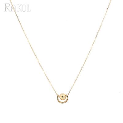 China Rakol NP2187 CLASSIC Ladies Circle18k Gold Simple Fashion Necklace for sale