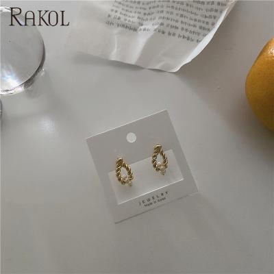 China RAKOL ME133 CLASSIC vintage thick pearl earrings retro circle earrings stud earrings for sale