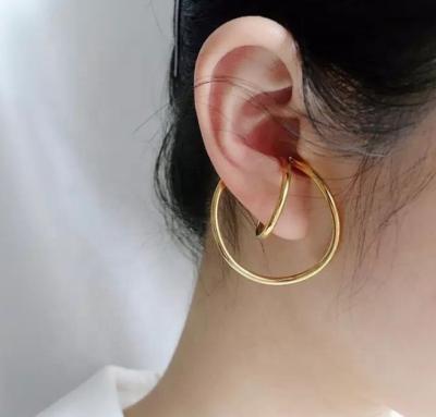 China RAKOL Ep3015 Trendy 2020 Circle Hoop Earrings Ep3015 Gold Plated Korean Brass Hoop Earrings For Women for sale