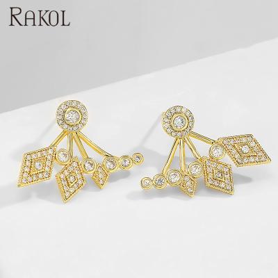 China RAKOL EP2587 INS Pearl Circle CLASSIC Earrings For Women Zircon Earrings 2021 for sale