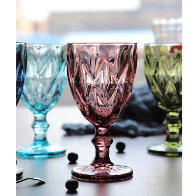 China New Classic/Postmodern Promotional Gifts Wedding Glass Cup Wine Blue Champagne Goblet Glassware Goblet Wine Glass for sale