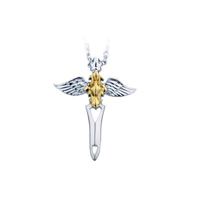 China Gold and Silver Cupid Angel Wings Pendant Necklace Jewelry Hiphop Hip Hop Fashion Pendants 9k for sale