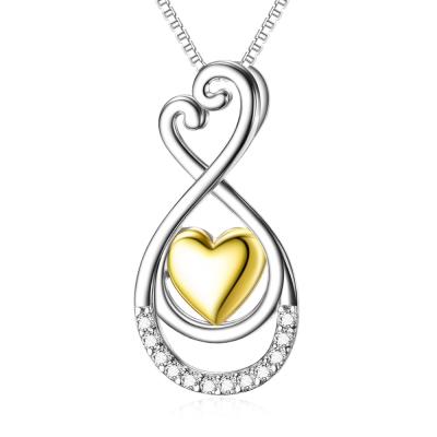 China CLASSIC Hot Sale Unique Designer 9ct Gold And Silver Jewelry Artistic Style Pendant Heart for sale