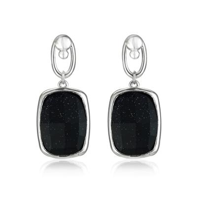 China Women's CLASSIC Classic Jewelry 925 Sterling Silver Ippolita Statement Black Agate Drops Earrings for sale