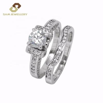 China BOHEMIA Solitaire 925 Sterling Silver Prong Seting Zircon Diamond Women's Engagement Rings Set Jewelry for sale