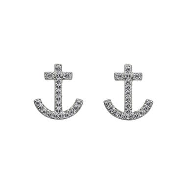 China Hot Sailing Earrings 925 Sterling Silver Jewelry Earrings For Unisex Ship TRENDY Anchor Fashion Stud Earrings for sale