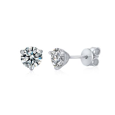 China Wholesale 925 Sliver Cute Mini Earrings Round Cut Zircon Stud Earrings For Lady for sale