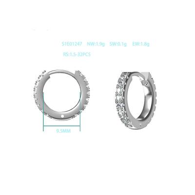 China Casual / Sporty 925 Sterling Silver Jewelry Small Thin Hoop Huggie Earrings Female for sale