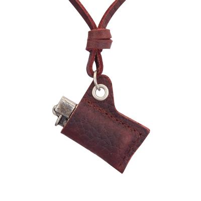 China Retro Leather Necklace Minimalist Leather Lighter Bolo Necklace Alloy Pendant Leather Necklace for sale