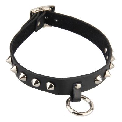 China New Neo-Gothic Fashion Women Men Cool Goth Rivet Collar Choker Leather Punk Necklace for sale