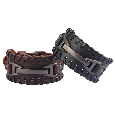 China Multilayer Bangle Metal Accessories Lace Up Rivet Leather Bangle Punk Bracelet for sale