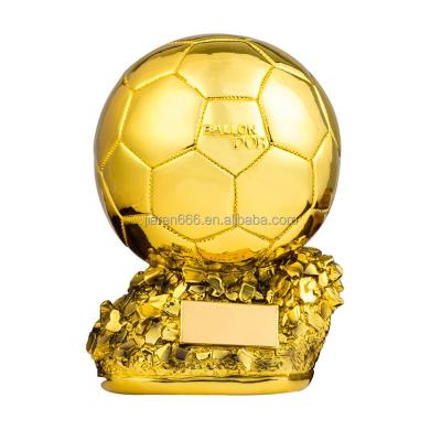 China Health care institute border direct supply gold ball resin trophy soccer match award engraved custom MVP player match trophy fan supplies for sale