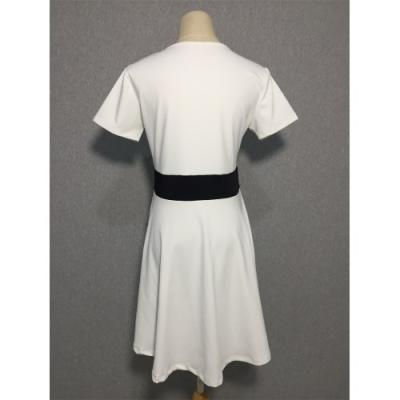 China Blank Sublimation Woman Ladies Anti Shrink 96/4 Covered Short Sleeve Skater Dress for sale