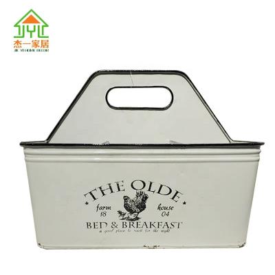 China Fuzhou Sustainable Hot - Sale Custom Tin Round Antique Galvanized Cheap Metal Tray With Handle And Tiers Wholesale for sale