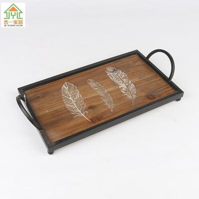 China Custom Beautiful Design Brown Decoration Metal Modern Tip Tray Custom Size for sale