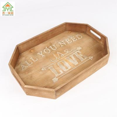 China China 2 Sets Preferential Retro Antique Wood Tray Custom Size for sale