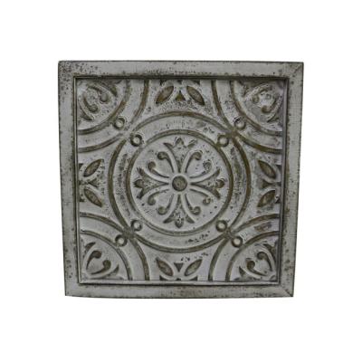 China Rustic style 2021hot sell rustic 3d flower wall decor arts metal with wood frame for living room for sale