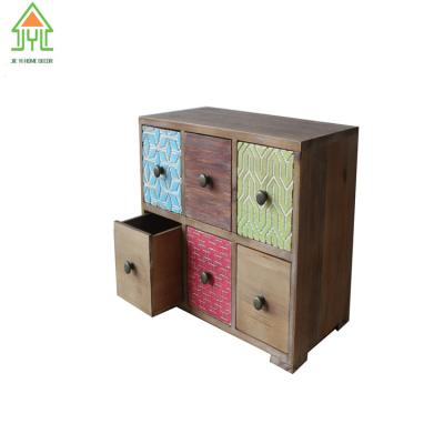 China Antique Small Wooden Chest Drawer Box Solid Wood Codiment Box Set Storage Drawers For Promotion for sale