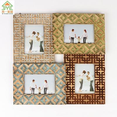 China Wholesale Wooden Photo 4 Multiple Collage Painting Wooden Picture Frame or Multiple Photo Wall Picture Frame for sale