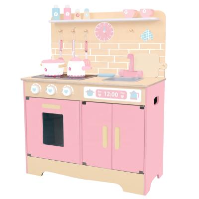 China New Wood Arrived Popular Swedish Style Kitchen Set Toys For Children Pretend Play Cooking Toy for sale