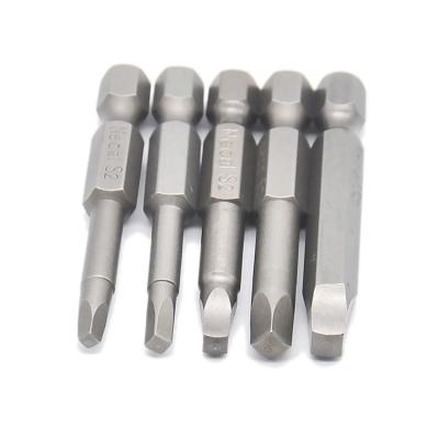 China Steel S2 Square Robertson Electric Screwdriver Bit With Hex Size SQ1 SQ2 SQ3 SQ4 SQ5 Length 50 65mm 1/4 Shank for sale