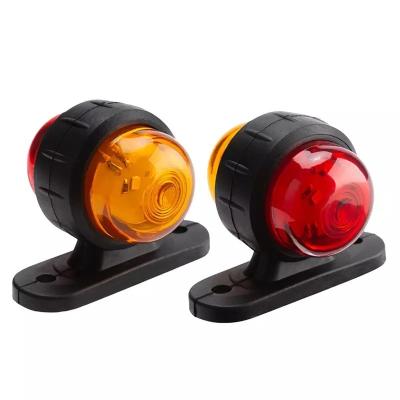 China PC 12V 24V Truck Trailer Lights Lorry Tractor Clearance Lamps Dual LED Side Marker Marker Lamp Parking Red Amber Clear for sale