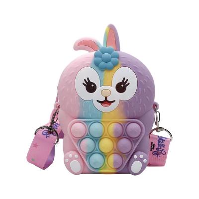 China Cute Silicone Toy Heart Pop Wallet Unicorn Valentine Fidget Kid Gift Coin Purse Decompression Push Bubble Swirl Bag For Swirl Person Purse for sale