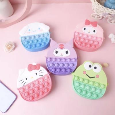 China Mini Sanrio Kids Silicone Shoulder Bag Cross - Push Bubble Dimple Anti Stress Sensory Pop Body Messenger Bag Purse for sale