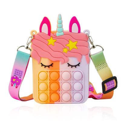 China Unicorn Purse Fidget POP Bag Birthday Gift Bags Holiday Beach Christmas Party Favors Unicorn Gifts Toys for Girls Kids for sale