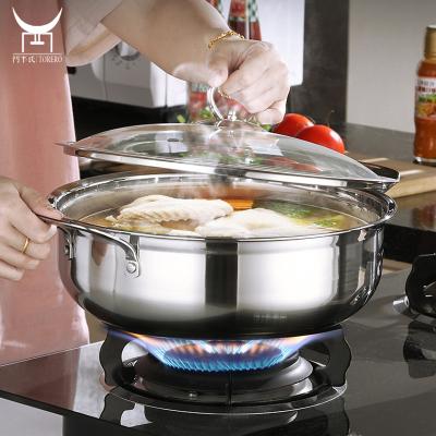 China Restaurant Hot Pot Viable For Food Warmer Serving Metal Round Pot Soup Hot Pot for sale