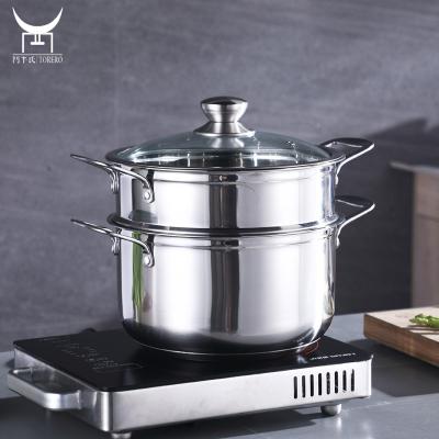 China Viable accept custom color logo factory 304 stainless steel soup pot stocks wholesale cooking pot for soup and stewing meat for sale