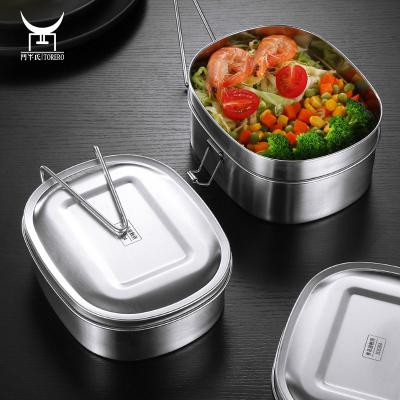 China Sustainable Amazon Hot Sale Stainless Steel Bento Lunch Box With Dividers One Layer Free Student Kids Lunch Box for sale