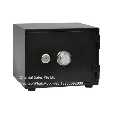 China Small Silver Oriental Safes Combination Lock Home Fireproof Safe Box H304*W400*D330 Mm Dial Lock Cash Home Safe Box for sale