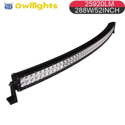 China Wholesale 9-32V 50 Inch 288W Curved LED Light Bar With Logo Free IP68 51.5 Inch for sale