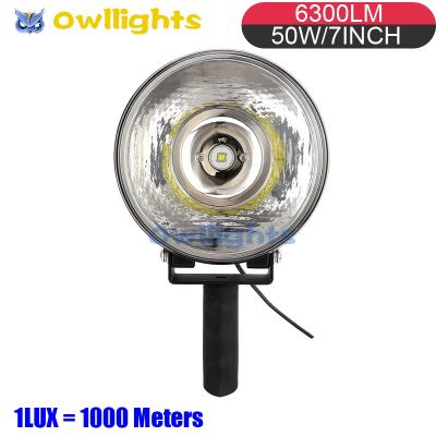 China 2019 4x4 Hand Held Light 12V 24V LED Seachlgiht Auto Parts 7inch 50w LED For Hunting Fishing Camping 7inch for sale