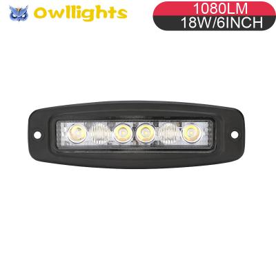 China 4x4 4WD Front Bumper Auto Accessories 6 Inch 18w LED Light Bar ATV Flush Mount Motorcycles LED Work Light 6 Inch for sale