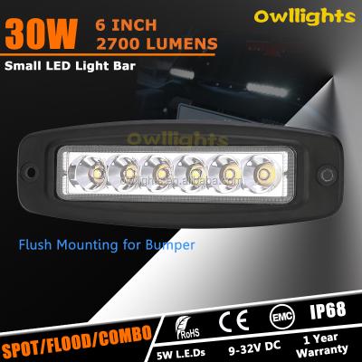 China 2019 New Design Je LED Mini Light Bar PE Cowboy Accessories 6inch 30w Flush Mount For Bull Bumper Bar 6inch for sale