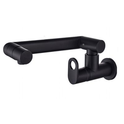 China Metered Faucets Water Faucet Bath Wall Mounted Bathroom Basin Faucet Handle Black 360 Degree Swivel Sink Single Tap Mixer Tap for sale