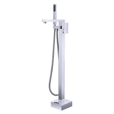 China With Slide Bar Floor Standing Faucet Bathroom Waterfall Mixer Tap Hot Cold Shower Mixer Tap Bathroom Shower Faucets for sale