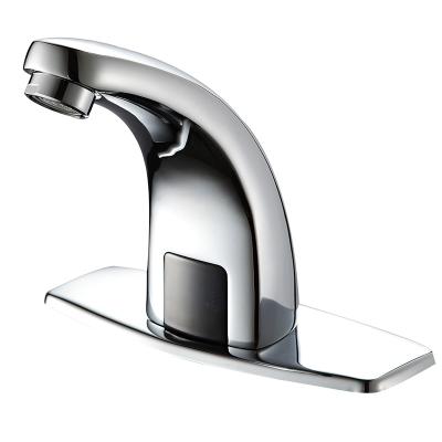 China Automatic Sensor Thermostatic Bathroom Faucet Hands Battery Power Basin Faucets Touch Free Water Saving Inductive Electric Water Faucet for sale